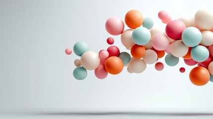 Aufkleber - Colorful balloon cluster artwork minimalist studio digital art playful atmosphere abstract viewpoint celebration concept