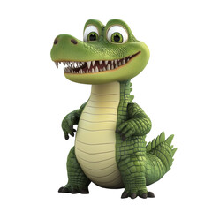 Aufkleber - 3D Funny alligator cartoon style, isolated on a white background
