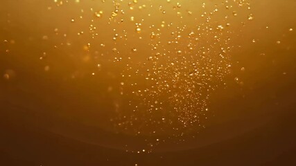 Aufkleber - Bubbles rising in golden liquid create a mesmerizing underwater display
