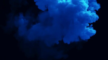 Aufkleber - Colorful smoke cloud floats against black background creating a mesmerizing visual effect