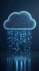 Poster - digital transformation, cloud integration, floating data hubs, seamless digital clouds, ethereal lighting, dynamic connectivity
