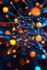 Poster - digital transformation, advanced data analytics, dynamic graphs and insights, bold visualizations, m