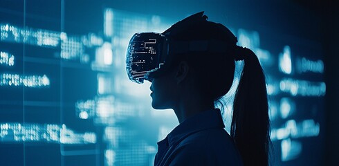 Poster - digital transformation, collaborative technology hubs, futuristic team dynamics, immersive holographic interfaces