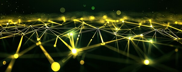 Poster - Stylized network of glowing nodes and connections forming a cloud shape, symbolizing cloud integration in digital transformation