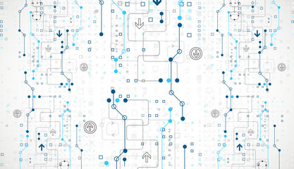 Aufkleber - Abstract technology concept. Circuit board, high computer color background. Vector illustration.