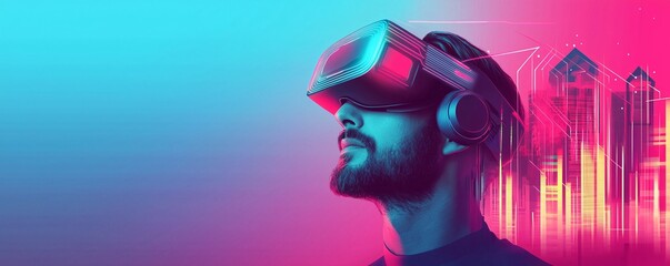 Poster - collaboration-driven digital transformation, integrating remote and on-site workflows, bold futurist