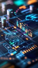 Poster - a conceptual illustration of digital transformation leveraging ai for process enhancement, depicting