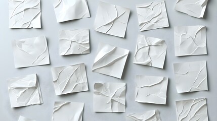 Poster - Textured White Paper Collection on Soft Surface for Artistic Use
