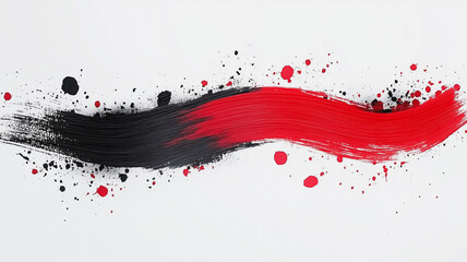 Poster - A red and black line with splatters of red paint
