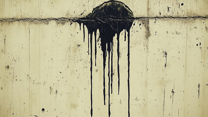 Poster - A wall with black paint dripping down it