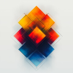 Sticker - A colorful abstract design made up of squares and triangles