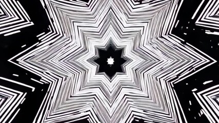 Fototapete - Creative art process of designing a geometric star pattern on black background using sharp lines and contrasting colors