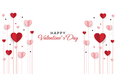 Wall Mural - Happy valentine day. with creative love composition of the hearts. Vector illustration