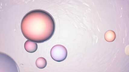 Fototapete - Colorful spheres float gracefully in soft light creating a calming atmosphere and visual interest in digital space