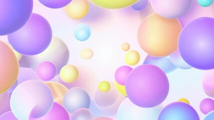 Poster - Colorful animated spheres floating gracefully in a bright and cheerful background