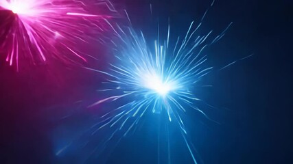 Poster - bright pink light explosion in dark environment captivates viewers during nighttime event
