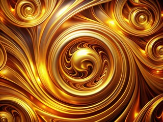 Poster - Mesmerizing Abstract Golden Swirls Creating Dynamic Patterns of Light and Texture in a Captivating Visual Experience for Modern Art Enthusiasts and Designers