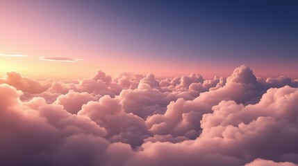 Wall Mural - colorful clouds at sunset over a serene sky create a calming atmosphere for evening reflection and i