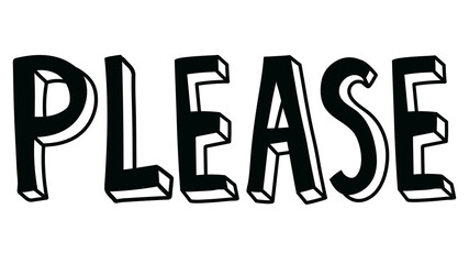 Leinwandbilder - Doodle Please word design element