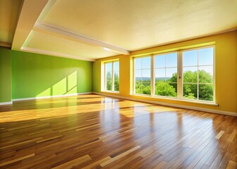 Poster - Minimalist Empty Room with Bare Walls, Perfect for Home Staging, Interior Design Projects, or Real Estate Photography - Ideal for Creative Spaces and Aesthetic Backgrounds