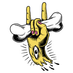 Wall Mural - hand drawn sign of the horns design element