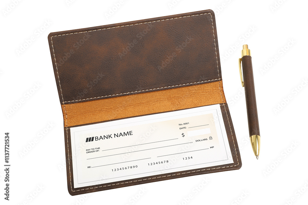 Colorful leather checkbook, clamshell and stitched checkbook blank ...