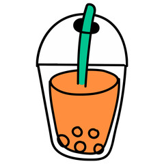Wall Mural - bubble tea sticker illustrated design element
