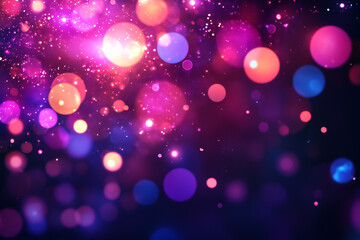 Poster -  New year background with glowing on a dark, colorful abstract bokeh light effect background. New Year's Eve celebration concept. Space for copy and paste, photo, or illustration christmas background