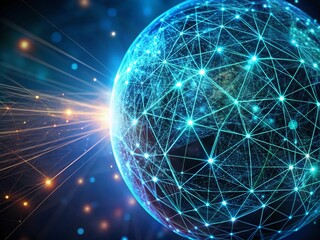 Poster - Network Sphere, Global Network, Internet Sphere, Digital Sphere, Connectivity, Data Sphere, Technology Sphere, World Network, Online Network,  Cyber SpherE