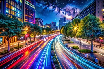 Poster - Night Photography: Exploring the Depths of Energy with a New Perspective on Light and Shadows in Urban Landscapes, Nature, and Abstract Concepts for Captivating Visual Stories