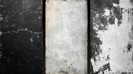 Wall Mural - Three vertical textured backgrounds, black, white and gray.