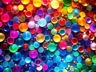 Aufkleber - Vivid Shiny Circles Creating a Seamless Abstract Pattern with Ample Copy Space for Creative Design and Artistic Projects