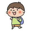 © てがきっず - 遠足に行く子供（男の子2）