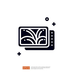 Poster - A simple graphic representation of a landscape or nature scene displayed on a screen, emphasizing digital imagery and visual content.