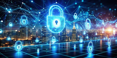 Poster - Panoramic Security Authentication Image: High-Resolution Secure ID Verification Background