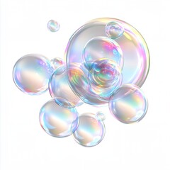 Poster - A collection of colorful bubbles floating in the air