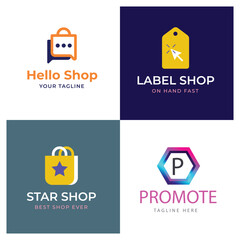 Shop supermarket store logo design elegant label design badge design vector logo