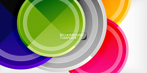 Poster - Abstract background - multicolored circles, trendy minimal geometric design, vector illustration