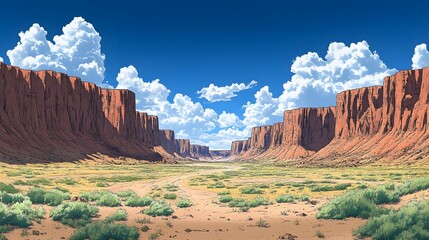 Wall Mural - Majestic Canyon Landscape Under a Summer Sky