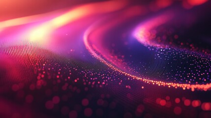 Poster - Abstract Colorful Waves of Light with Glowing Particles in Motion