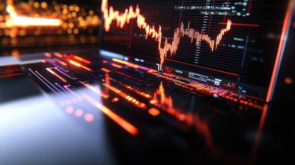 Poster - Abstract Digital Data Visualization with Colorful Graphs and Charts on Modern Interface