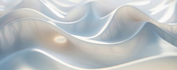 Poster - Abstract silk white background with smooth flowing lines and geometric shapes, representing a modern design or technology concept. For a banner or presentation. Minimalist wallpaper