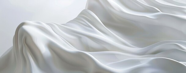 Poster - Abstract silk white background with smooth flowing lines and geometric shapes, representing a modern design or technology concept. For a banner or presentation. Minimalist wallpaper