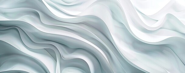 Poster - Abstract silk white background with smooth flowing lines and geometric shapes, representing a modern design or technology concept. For a banner or presentation. Minimalist wallpaper