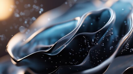 Poster - flowing water creates mesmerizing shapes with bubbles in a dynamic display of nature's beauty