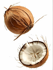 Wall Mural - coconut on white background