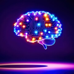 Poster - Brain with a computer chip inside of it