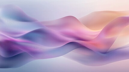 Poster - colorful abstract waves create a serene and calming atmosphere in a soft gradient of pastel hues