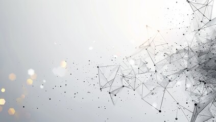 Fototapete - Abstract white background with triangles and hexagons, simple geometric shapes, modern design, flat lay composition, texture of paper, text or symbols.