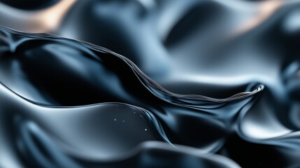 Poster - Fluid patterns create an abstract texture with dark tones and gentle curves in a dynamic arrangement